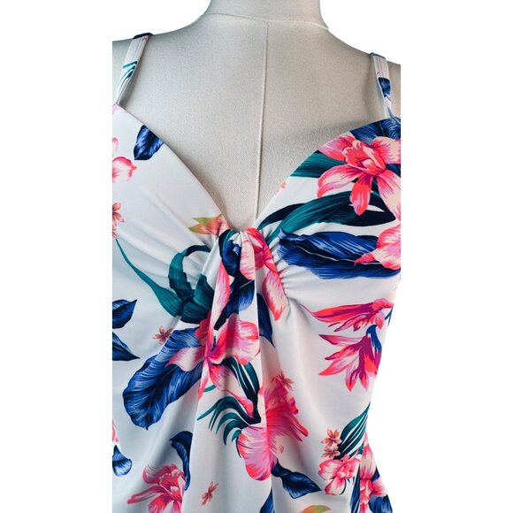 2/$30 NWT Island Escape Size 6 Floral Print Swimsuit Tankini Top Underwire - Picture 9 of 16